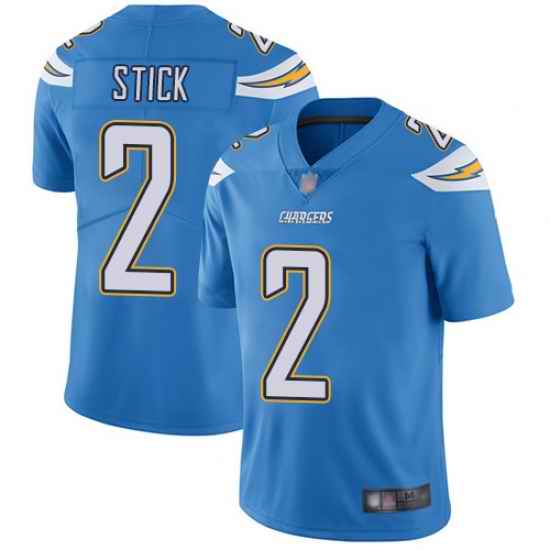 Chargers 2 Easton Stick Electric Blue Alternate Men Stitched Football Vapor Untouchable Limited Jersey